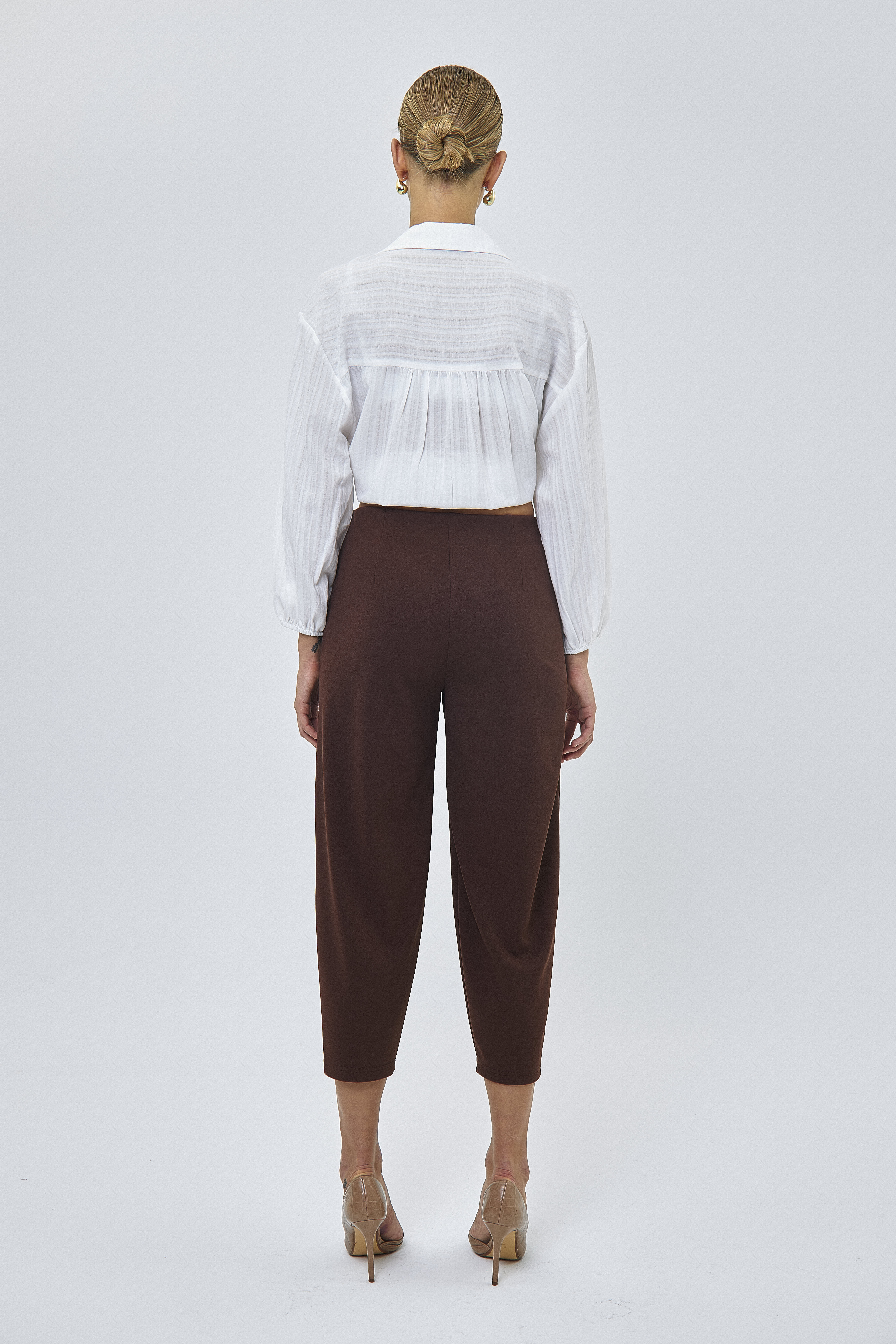 Beli Lastikli Esnek Likra Kumaş Şalvar Pantolon