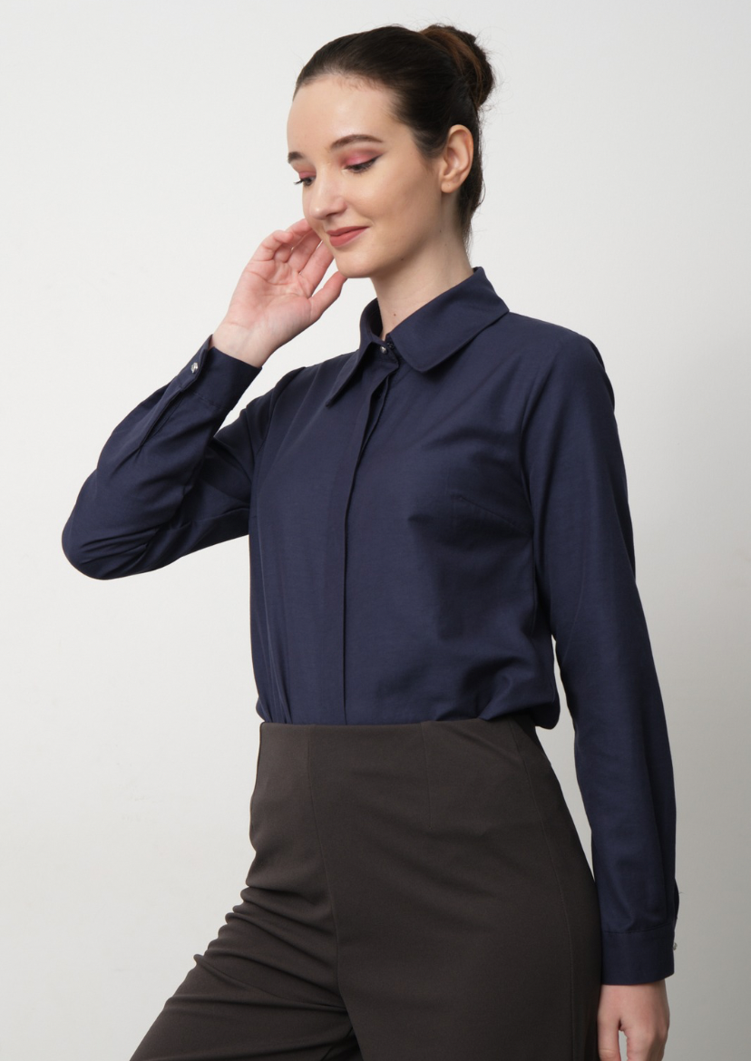 2'li Kadın Slim Fit Basic Pamuklu Ofis Gömleği