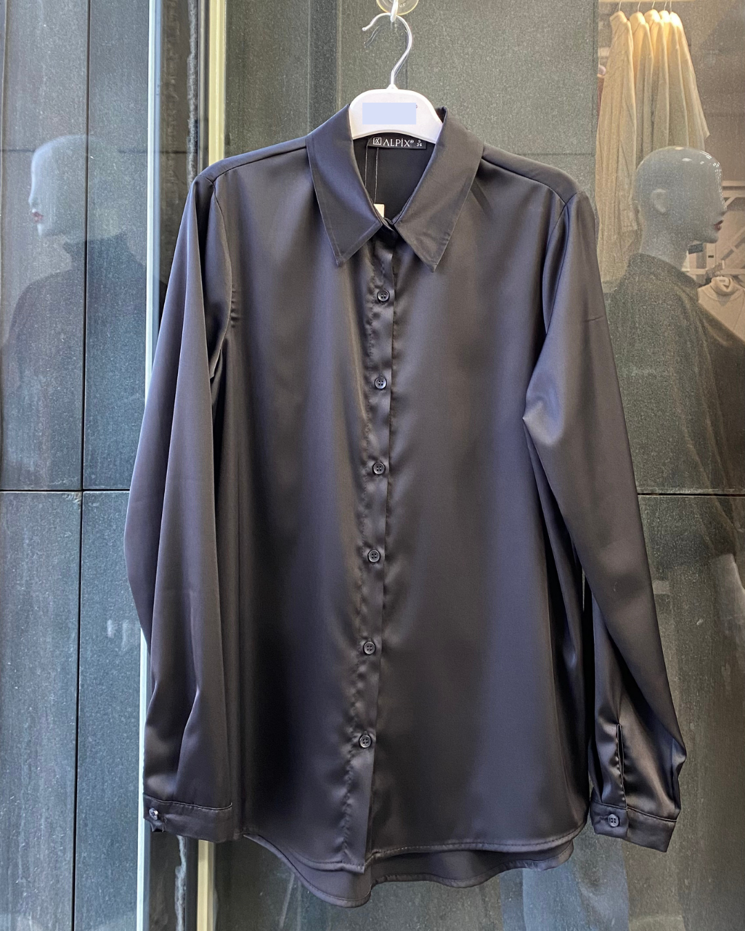 Büyük Beden İpek Saten Klasik Gömlek